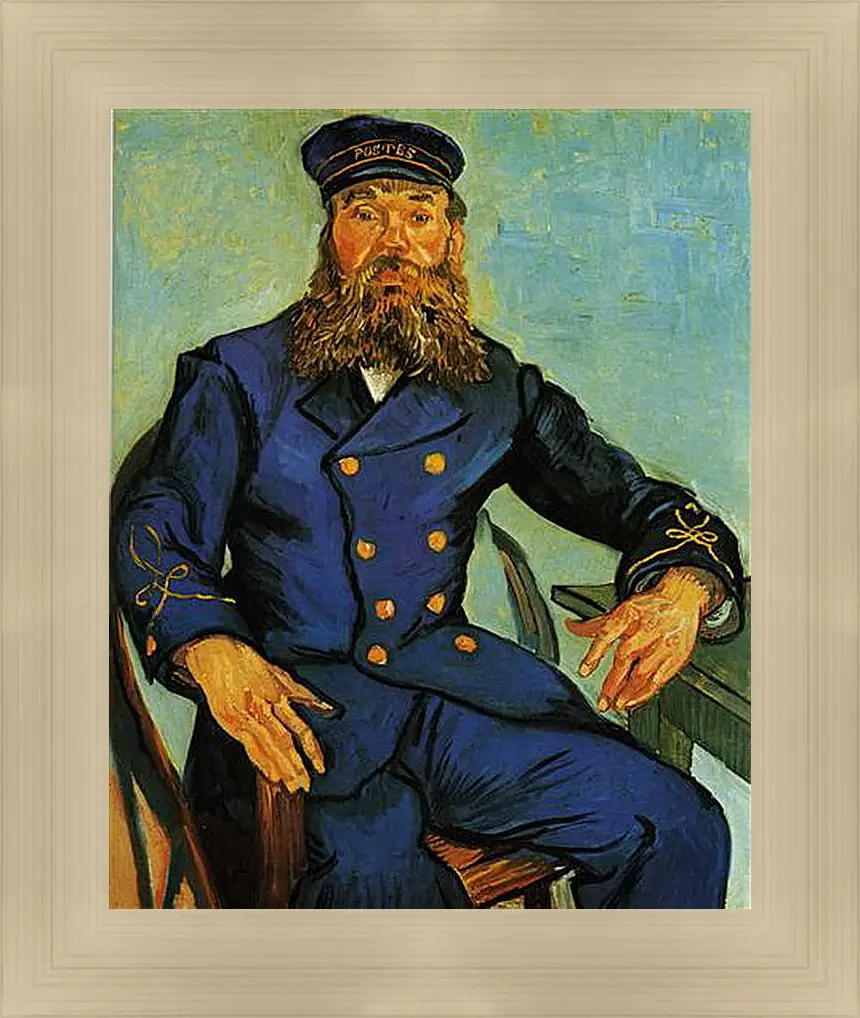 Картина в раме - Portrait of the Postman Joseph Roulin. Винсент Ван Гог