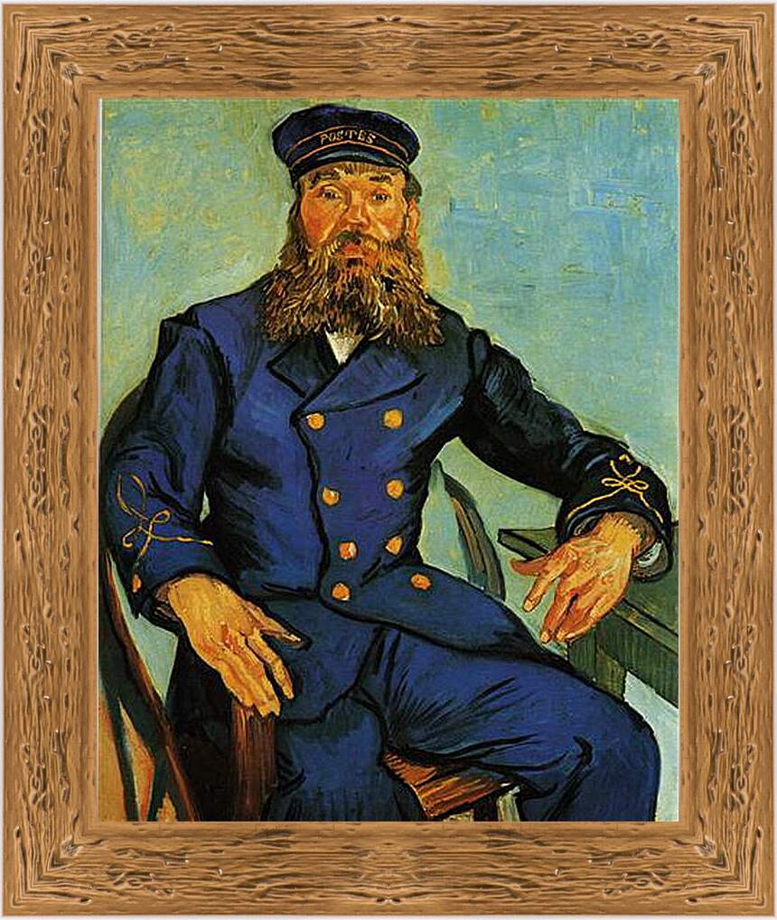 Картина в раме - Portrait of the Postman Joseph Roulin. Винсент Ван Гог