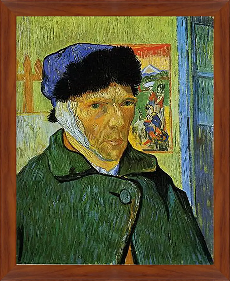 Картина в раме - Self-Portrait with Bandaged Ear. Винсент Ван Гог