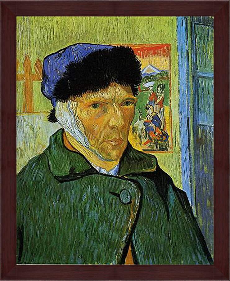 Картина в раме - Self-Portrait with Bandaged Ear. Винсент Ван Гог