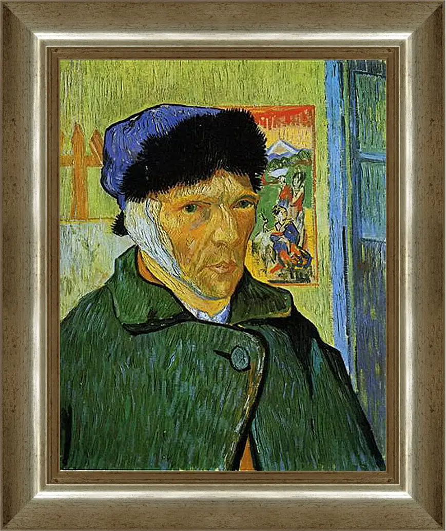 Картина в раме - Self-Portrait with Bandaged Ear. Винсент Ван Гог