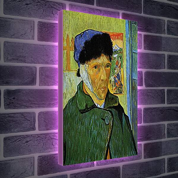 Лайтбокс световая панель - Self-Portrait with Bandaged Ear. Винсент Ван Гог