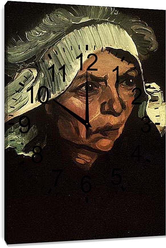 Часы картина - Крестьянка в белом чепце. Винсент Ван Гог
