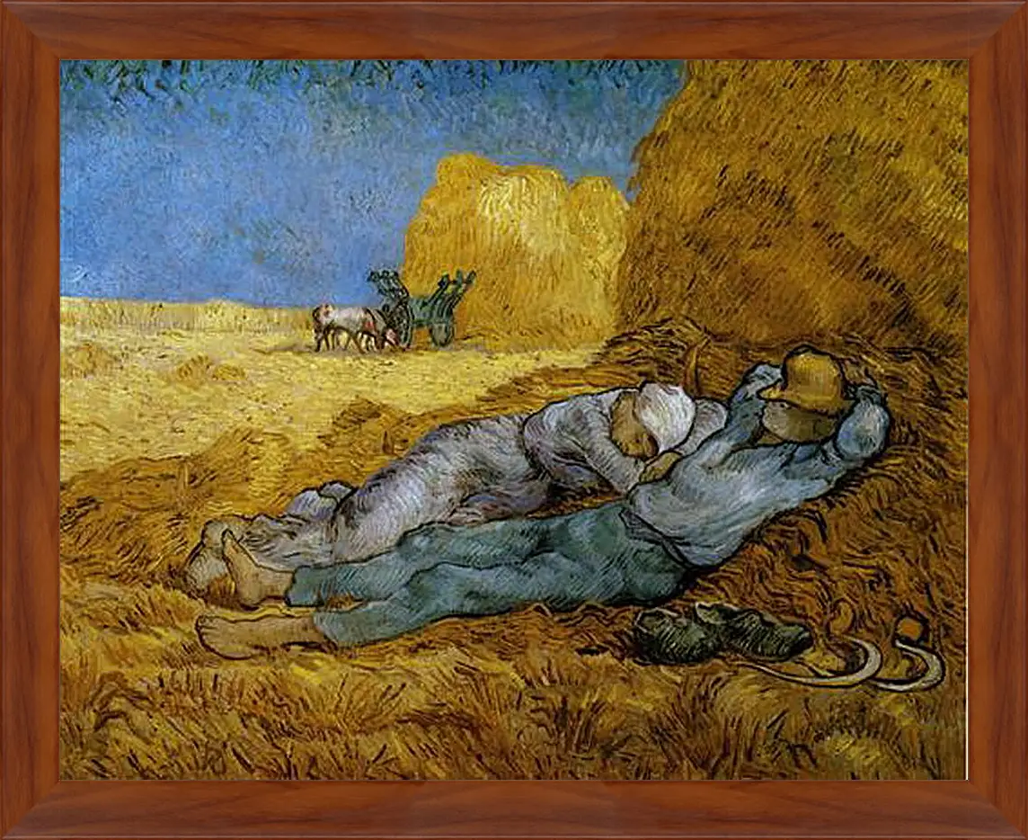 Картина в раме - The siesta - Сиеста. Винсент Ван Гог