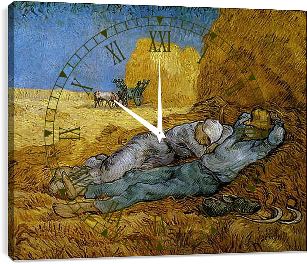 Часы картина - The siesta - Сиеста. Винсент Ван Гог