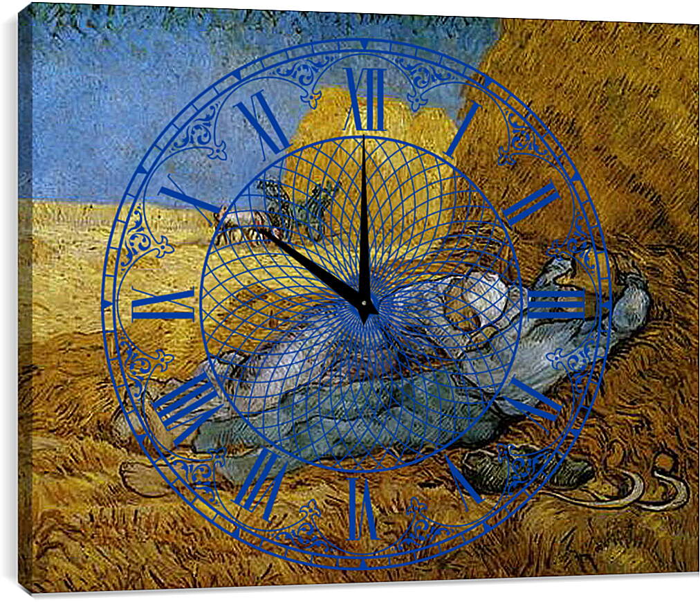 Часы картина - The siesta - Сиеста. Винсент Ван Гог