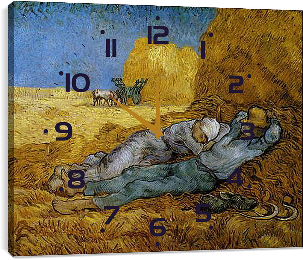 Часы картина - The siesta - Сиеста. Винсент Ван Гог