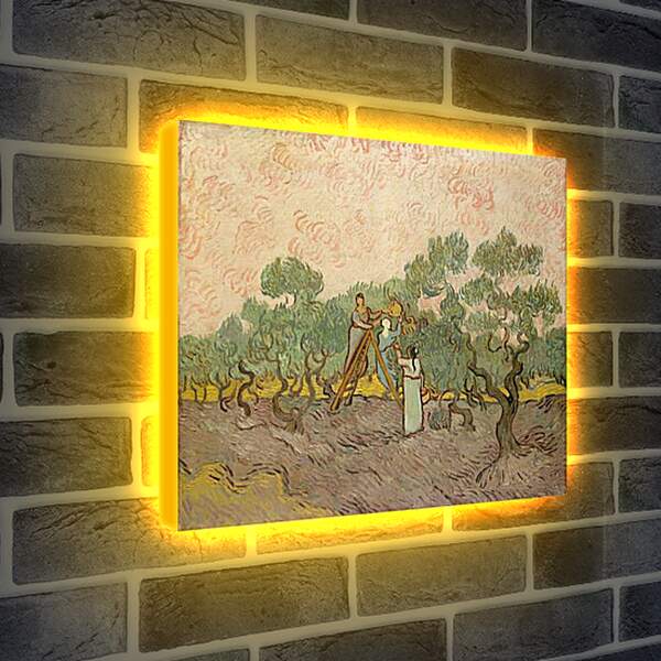 Лайтбокс световая панель - Женщины собирают маслины. Винсент Ван Гог