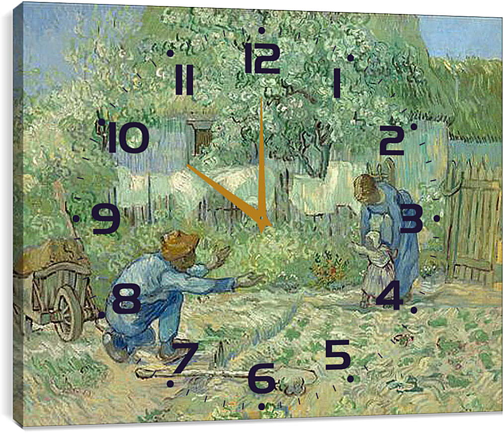Часы картина - Первые шаги, в подражание Милле. Винсент Ван Гог