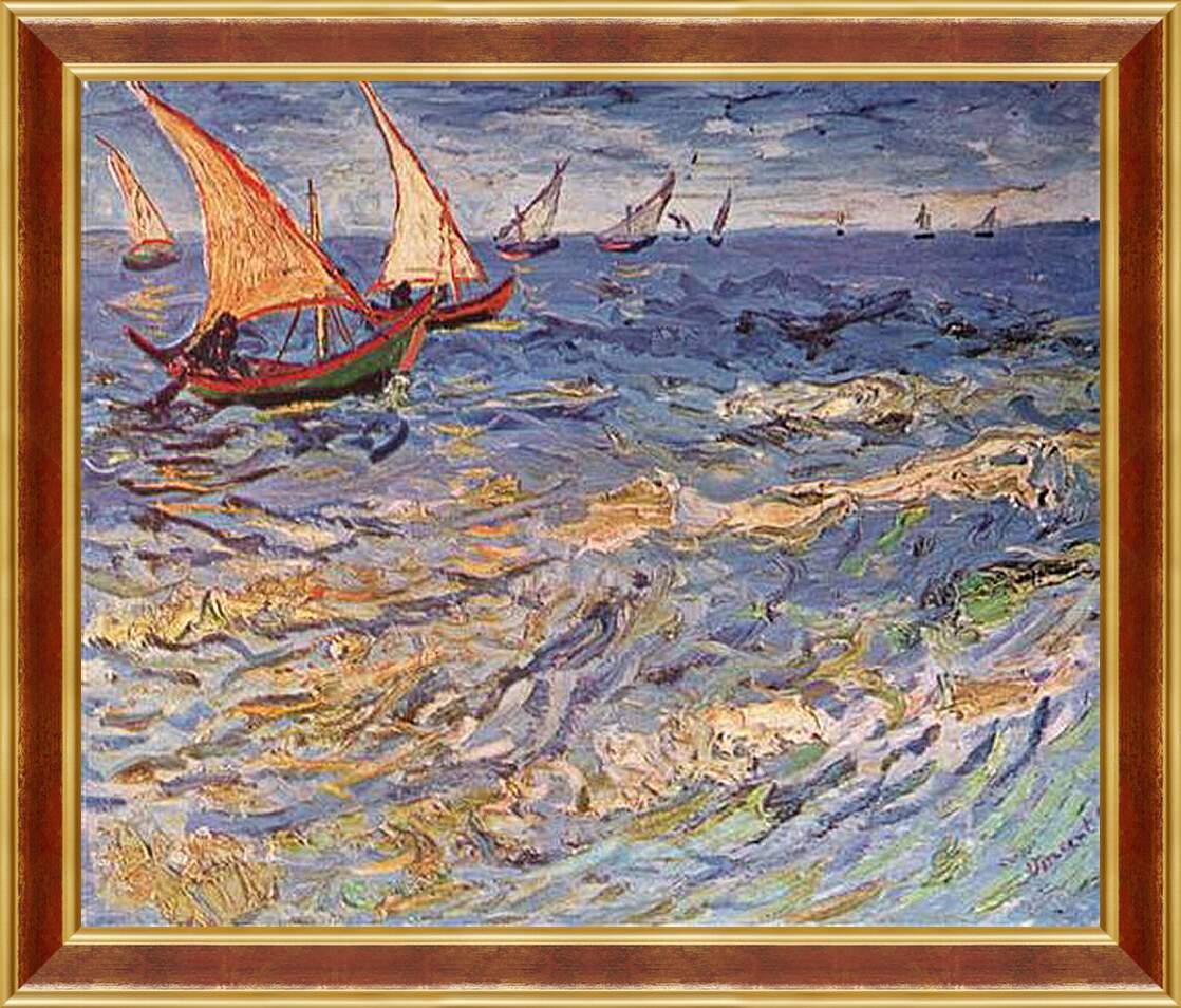 Картина в раме - Море в Сент-Марье. Винсент Ван Гог