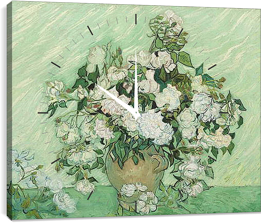 Часы картина - Розы. Винсент Ван Гог
