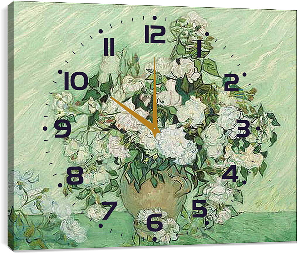 Часы картина - Розы. Винсент Ван Гог