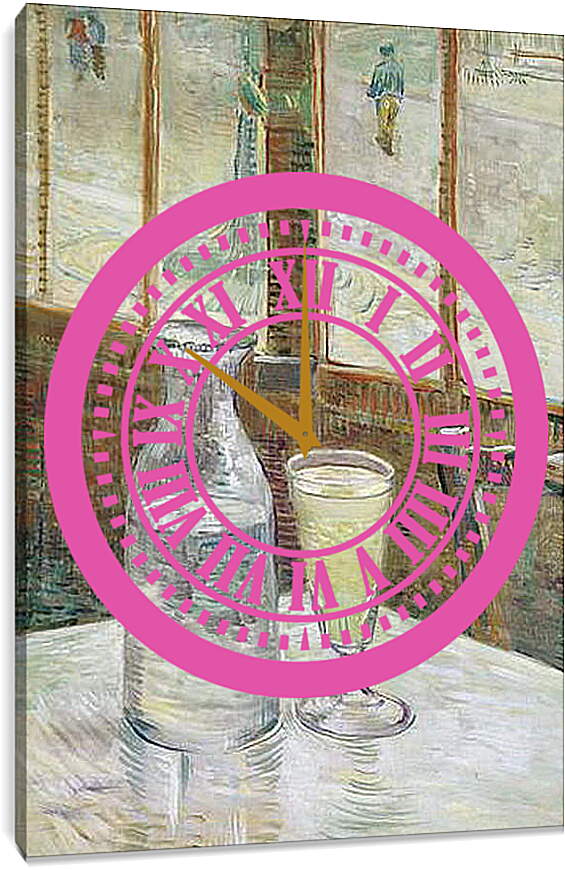 Часы картина - Кофейный столик с абсентом. Винсент Ван Гог
