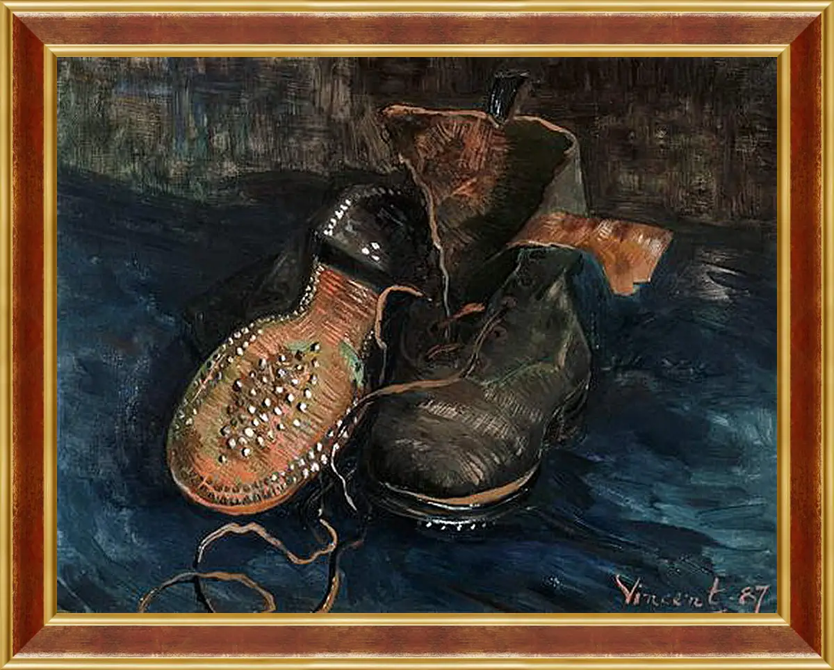 Картина в раме - A Pair of Shoes. Винсент Ван Гог