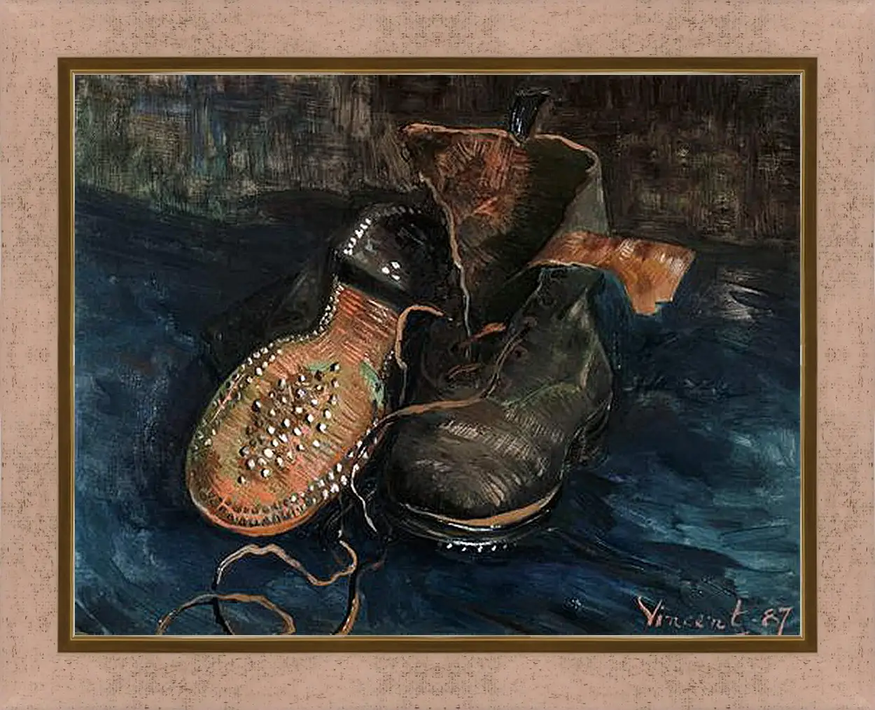 Картина в раме - A Pair of Shoes. Винсент Ван Гог