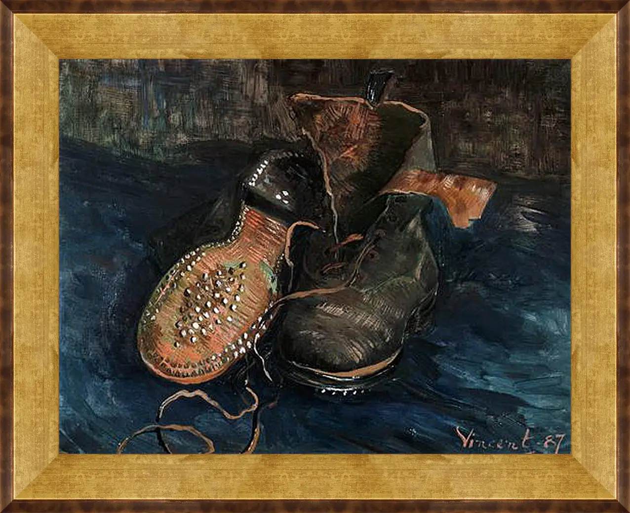 Картина в раме - A Pair of Shoes. Винсент Ван Гог