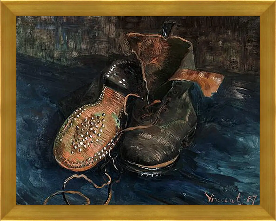 Картина в раме - A Pair of Shoes. Винсент Ван Гог