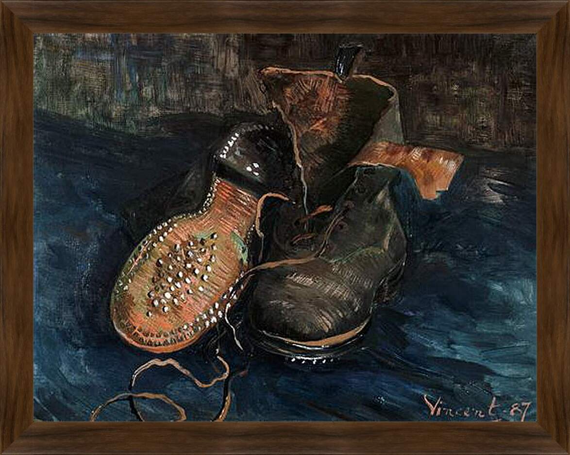 Картина в раме - A Pair of Shoes. Винсент Ван Гог