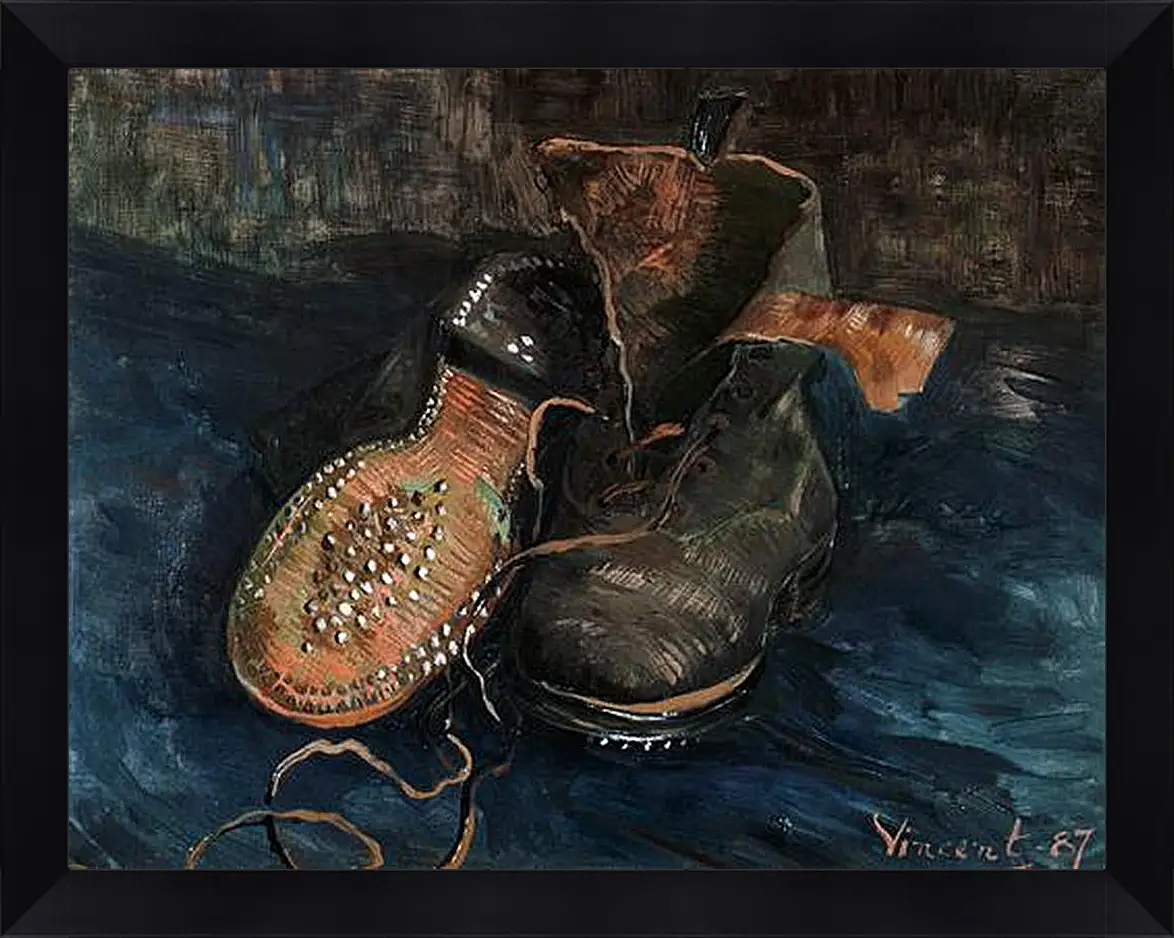 Картина в раме - A Pair of Shoes. Винсент Ван Гог