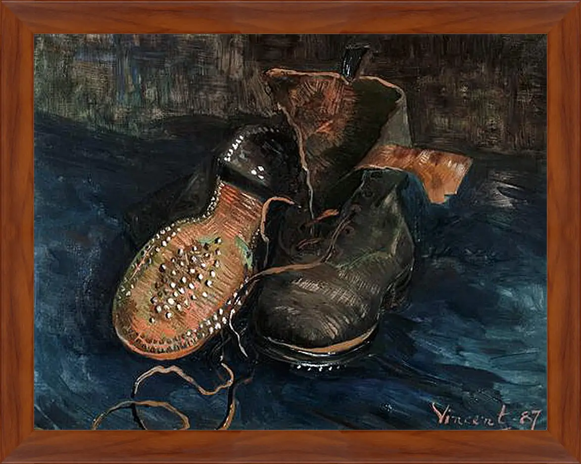 Картина в раме - A Pair of Shoes. Винсент Ван Гог