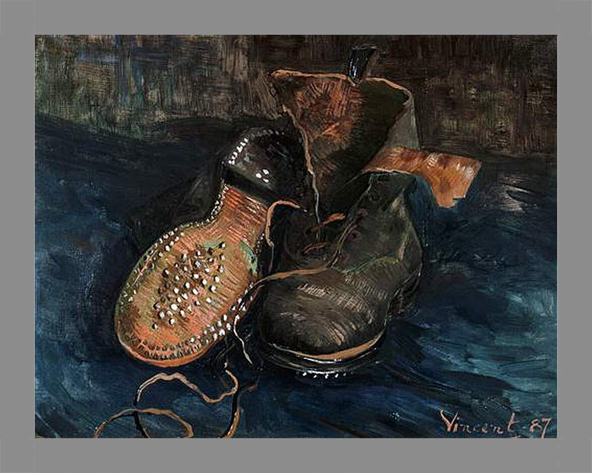 Картина в раме - A Pair of Shoes. Винсент Ван Гог