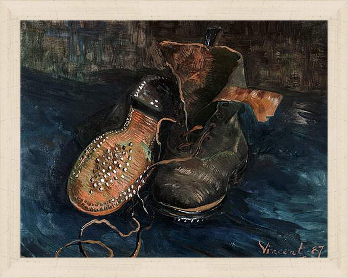 Картина в раме - A Pair of Shoes. Винсент Ван Гог