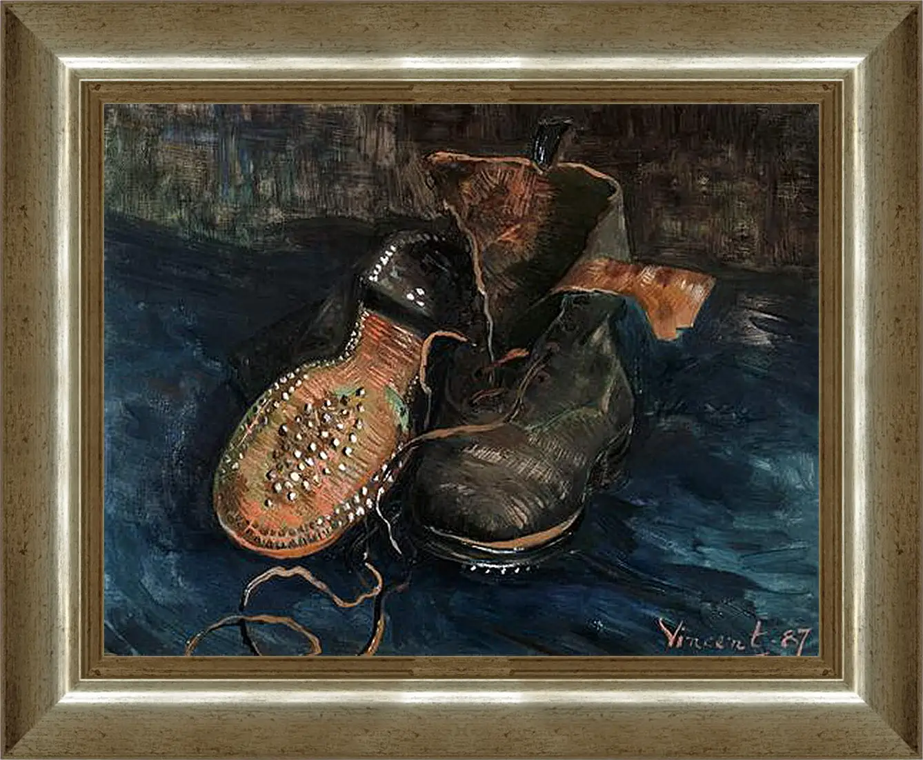 Картина в раме - A Pair of Shoes. Винсент Ван Гог