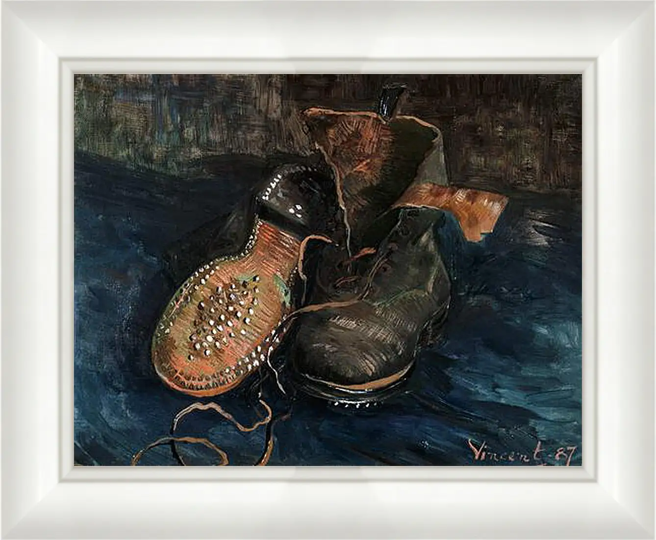 Картина в раме - A Pair of Shoes. Винсент Ван Гог