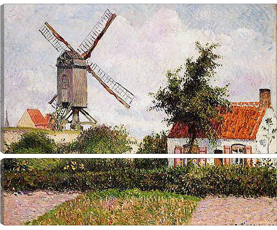 Модульная картина - Ветряная мельница в Кноке, Бельгия. Винсент Ван Гог