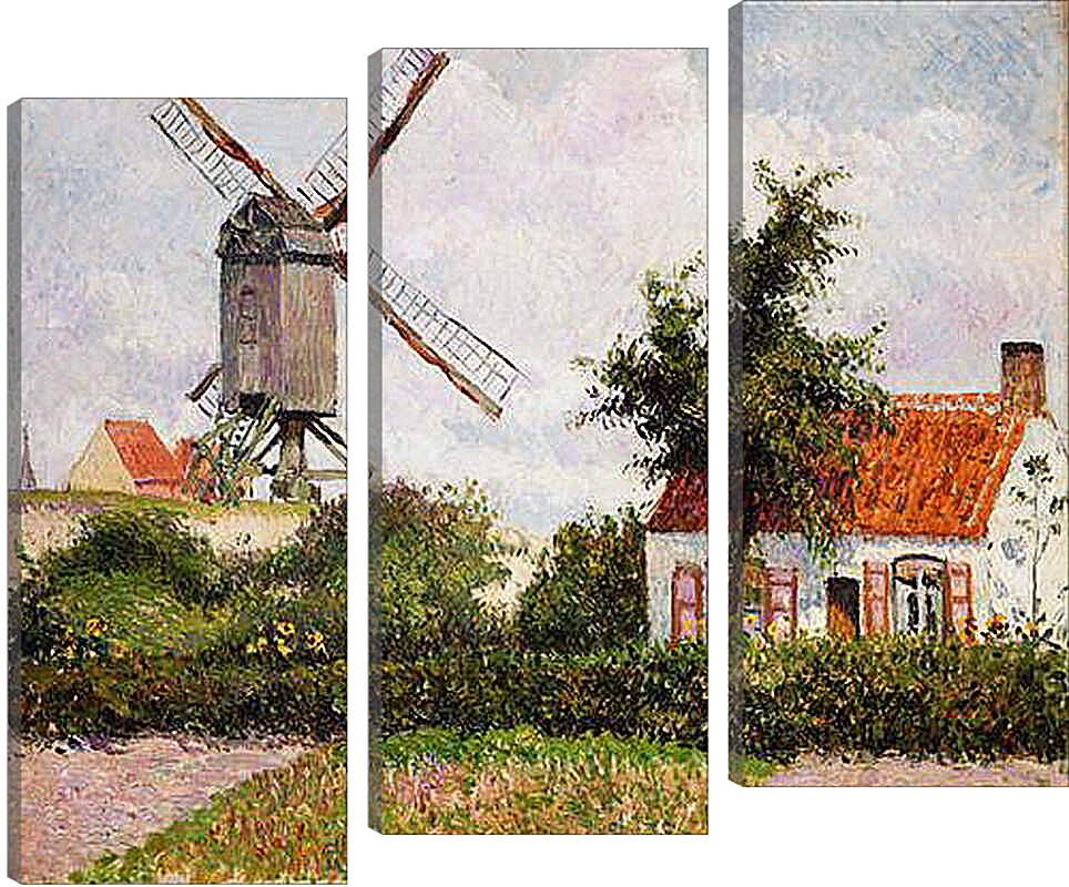 Модульная картина - Ветряная мельница в Кноке, Бельгия. Винсент Ван Гог