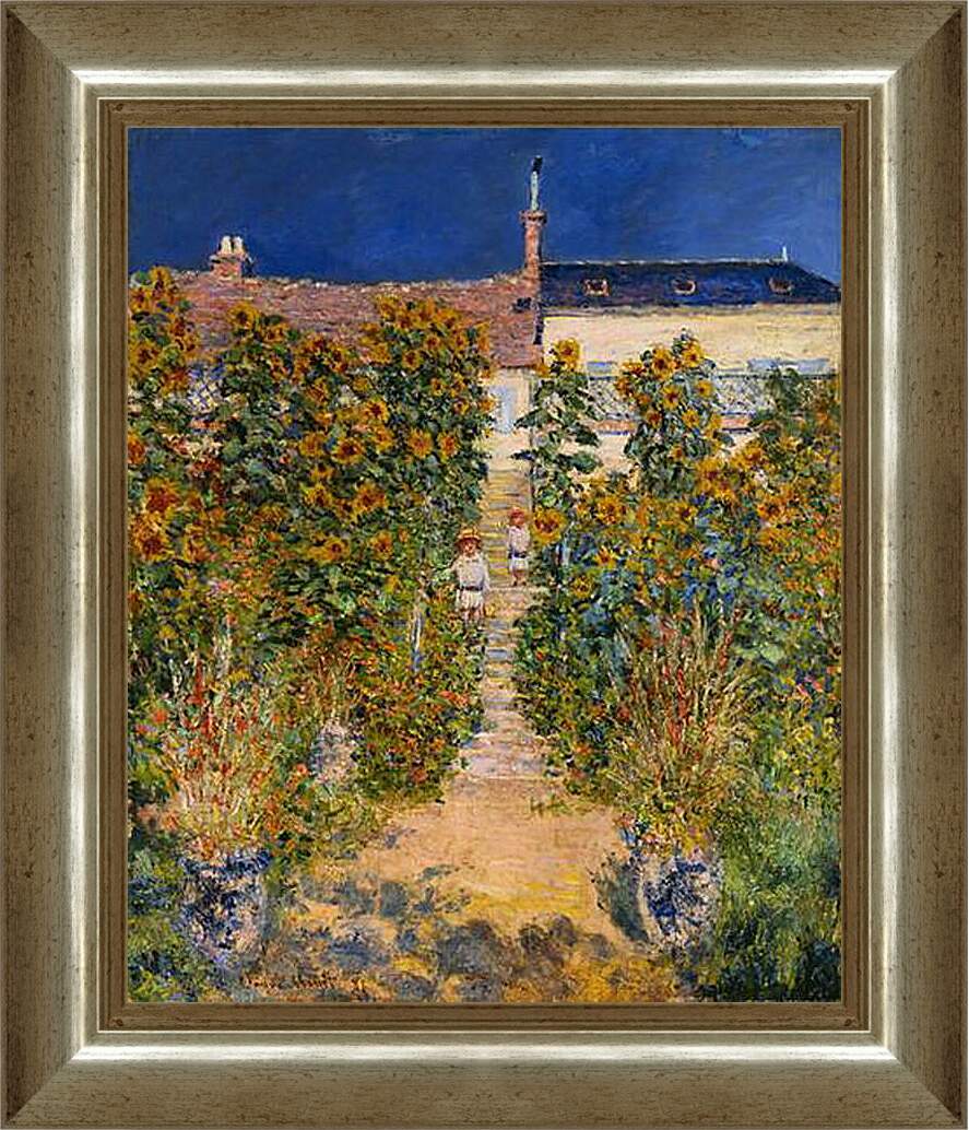 Картина в раме - Сад художника в Ветёе. Клод Моне
