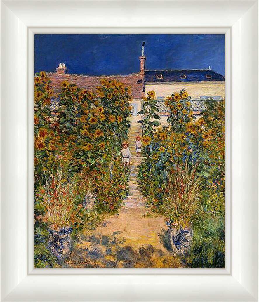 Картина в раме - Сад художника в Ветёе. Клод Моне