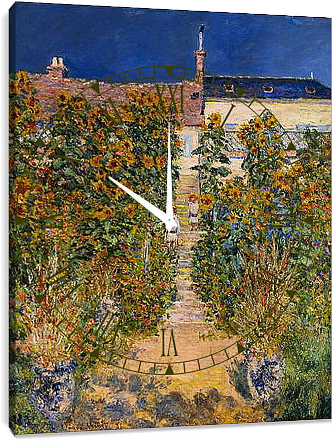 Часы картина - Сад художника в Ветёе. Клод Моне