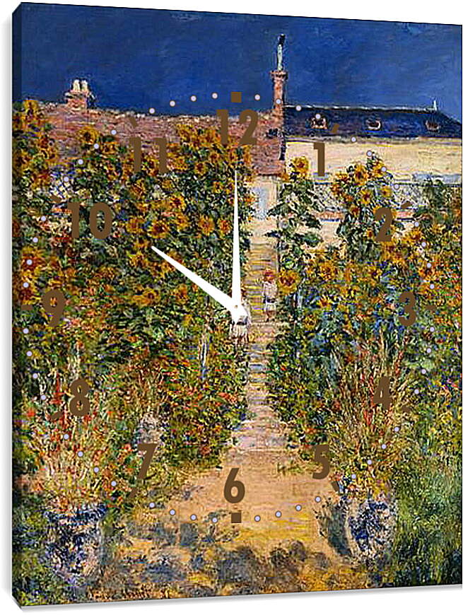 Часы картина - Сад художника в Ветёе. Клод Моне