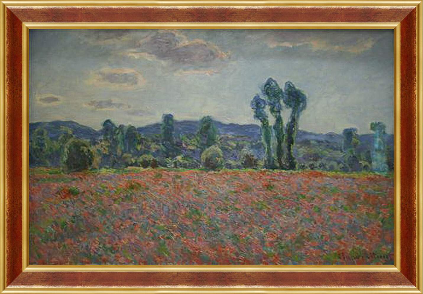 Картина в раме - Маковое поле в Живерни. Клод Моне