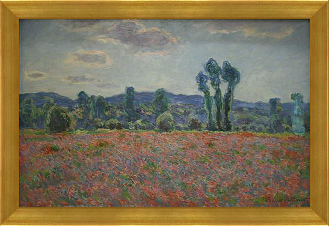 Картина в раме - Маковое поле в Живерни. Клод Моне