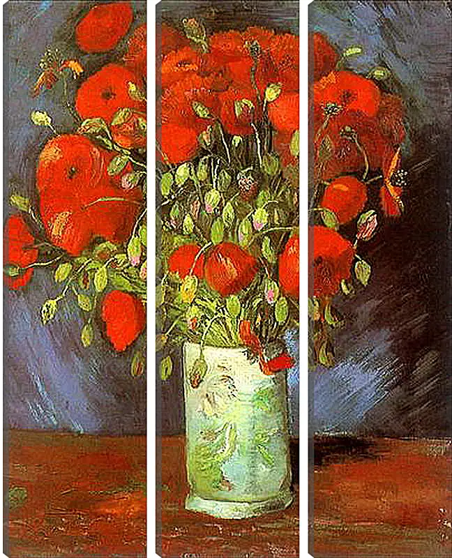 Модульная картина - Vase with Red Poppies. Винсент Ван Гог