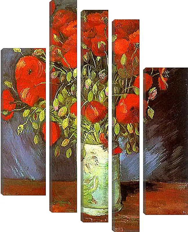 Модульная картина - Vase with Red Poppies. Винсент Ван Гог