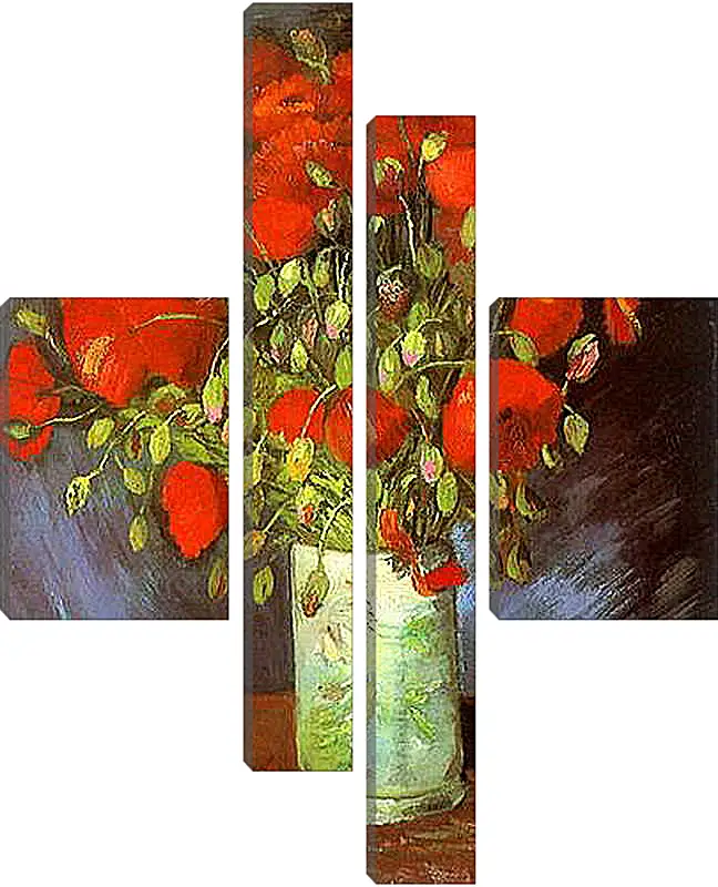 Модульная картина - Vase with Red Poppies. Винсент Ван Гог