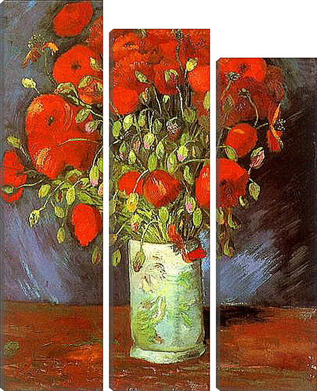 Модульная картина - Vase with Red Poppies. Винсент Ван Гог
