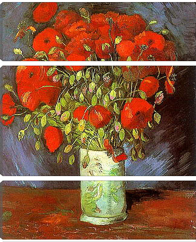 Модульная картина - Vase with Red Poppies. Винсент Ван Гог