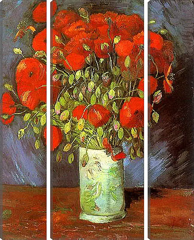 Модульная картина - Vase with Red Poppies. Винсент Ван Гог