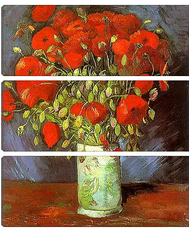 Модульная картина - Vase with Red Poppies. Винсент Ван Гог