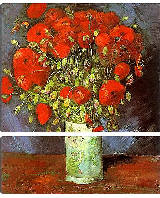 Модульная картина - Vase with Red Poppies. Винсент Ван Гог