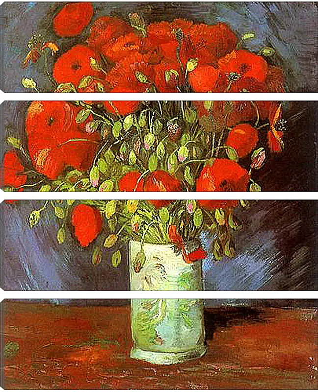Модульная картина - Vase with Red Poppies. Винсент Ван Гог