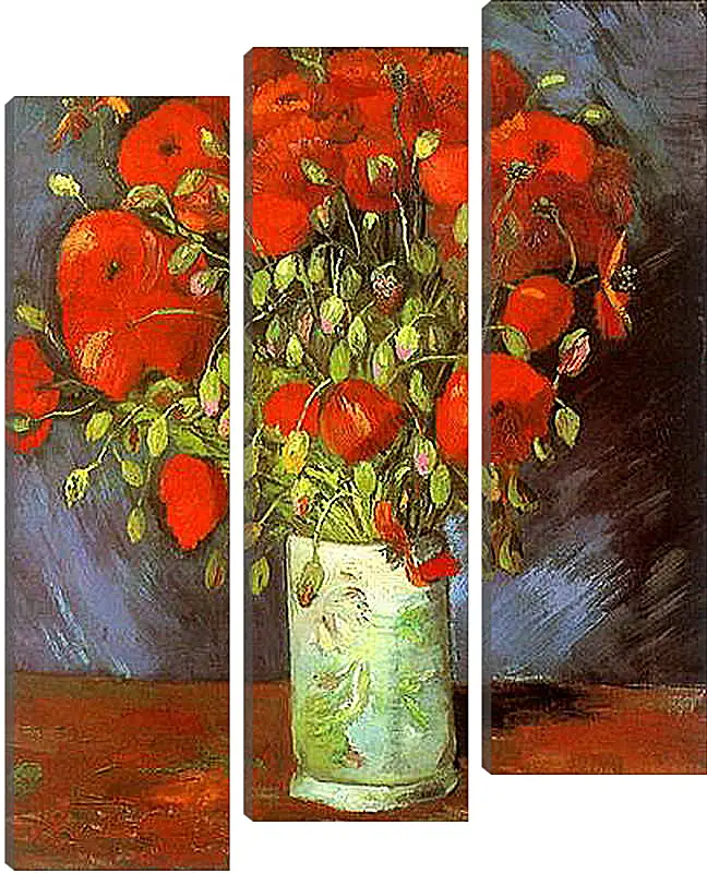 Модульная картина - Vase with Red Poppies. Винсент Ван Гог