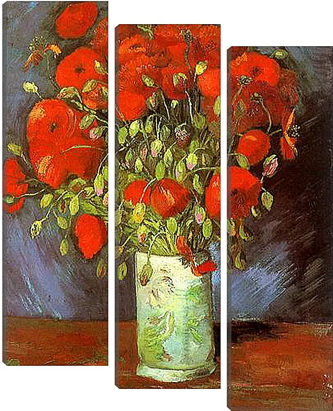 Модульная картина - Vase with Red Poppies. Винсент Ван Гог