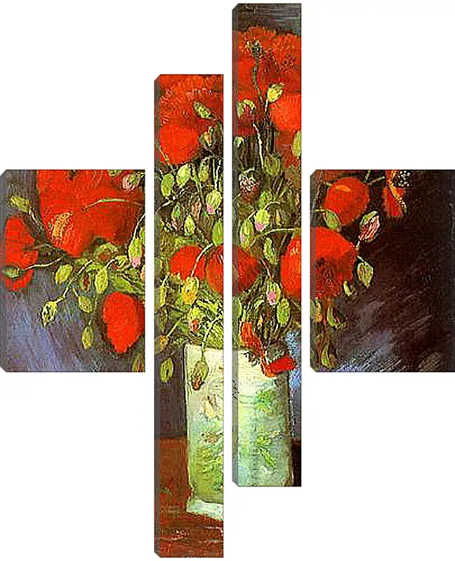 Модульная картина - Vase with Red Poppies. Винсент Ван Гог