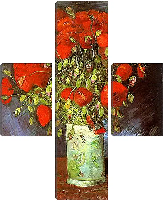 Модульная картина - Vase with Red Poppies. Винсент Ван Гог