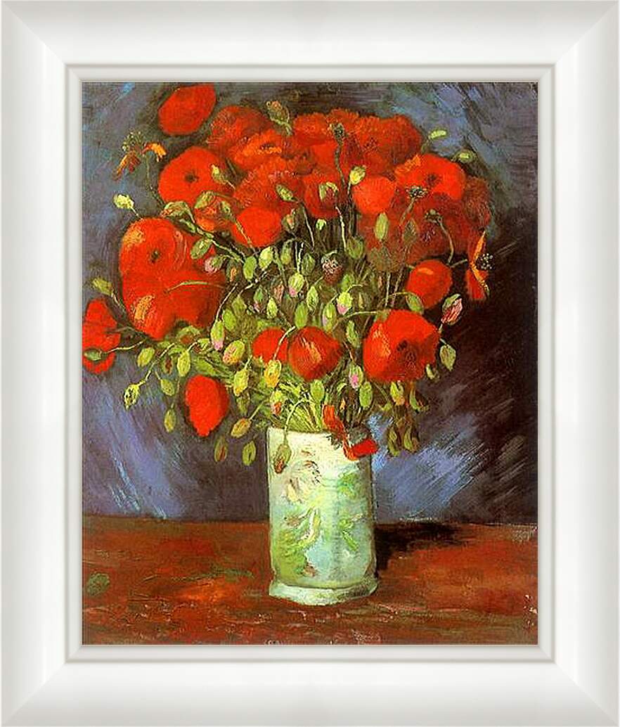 Картина в раме - Vase with Red Poppies. Винсент Ван Гог